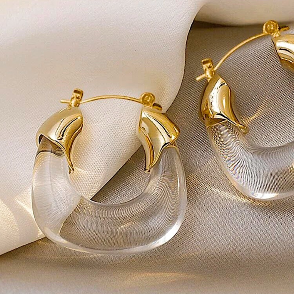 ⚜️[𝟯/$𝟮𝟴]⚜️Large Clear Acrylic Earrings NEW - Picture 2 of 8